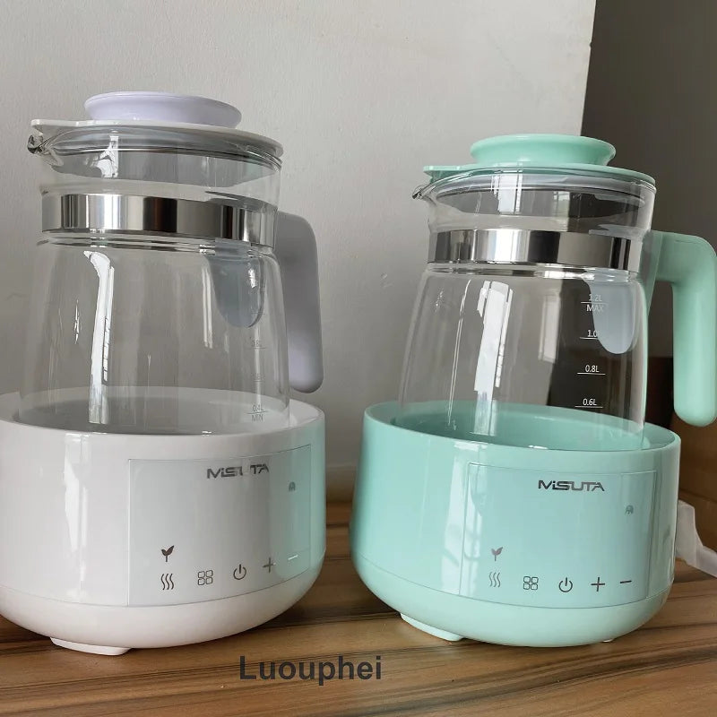 1.2L Temperature Control Electric Kettle Infant Thermostatic Milk Regulator Smart Boiling Kettle Glass Health Pot Multifunctiona
