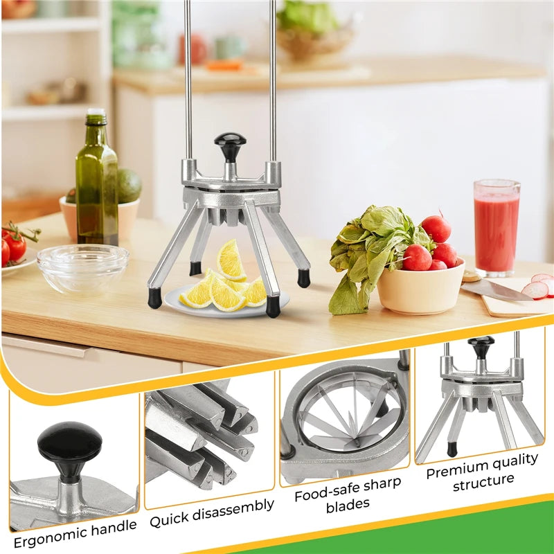 8-Section Wedger Lemon Slicer Cutter Lemon Wedge Slicer Chopper for Household Commercial Bar Restaurant Fruit Vegetable Cutting