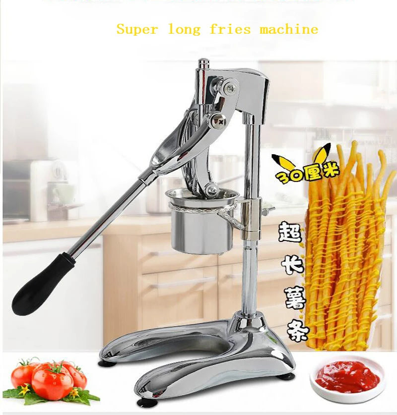 Fried Chip Super Long French Fries Maker Machine Long Potatoes Fried Chips Extruders Manual Long Potato Machine