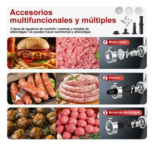 Stainless Electric Meat Grinder 1000W Multifunctional Home Sausage Stuffer Meat Mincer Food Processor Electric Vegetable Cutter