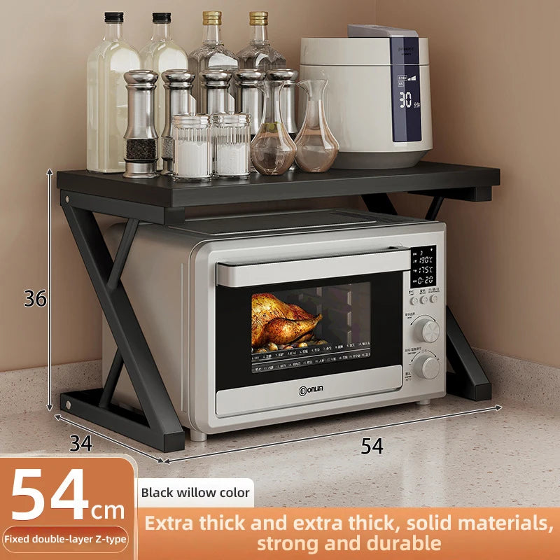 2/3Layer Microwave Rack  Pot Racks Household Multi-Layer Countertop Storage Oven Shelves Kitchen Seasoning Organizer Accessories