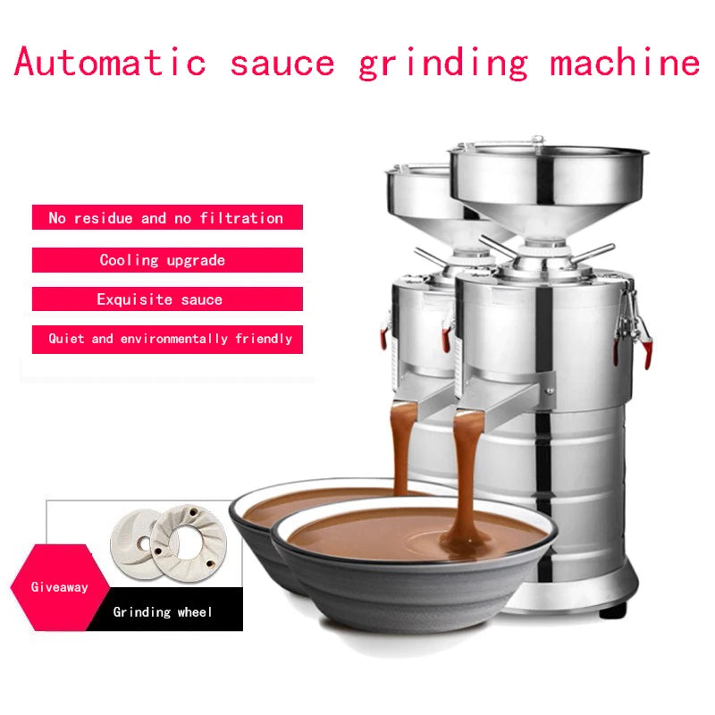 110V 220v Peanut Butter Maker Machine Sesame Nut Crusher Stainless Steel Food Processor Commercial Home Soy Almond Butter Maker