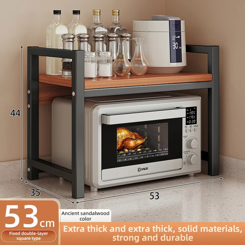 2/3Layer Microwave Rack  Pot Racks Household Multi-Layer Countertop Storage Oven Shelves Kitchen Seasoning Organizer Accessories