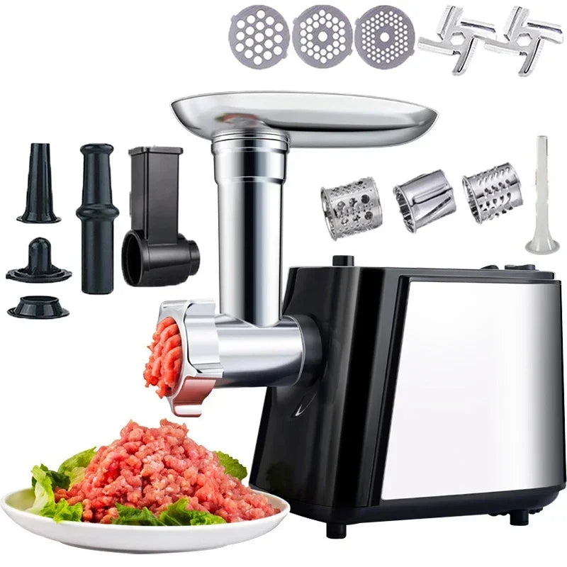 Stainless Electric Meat Grinder 1000W Multifunctional Home Sausage Stuffer Meat Mincer Food Processor Electric Vegetable Cutter