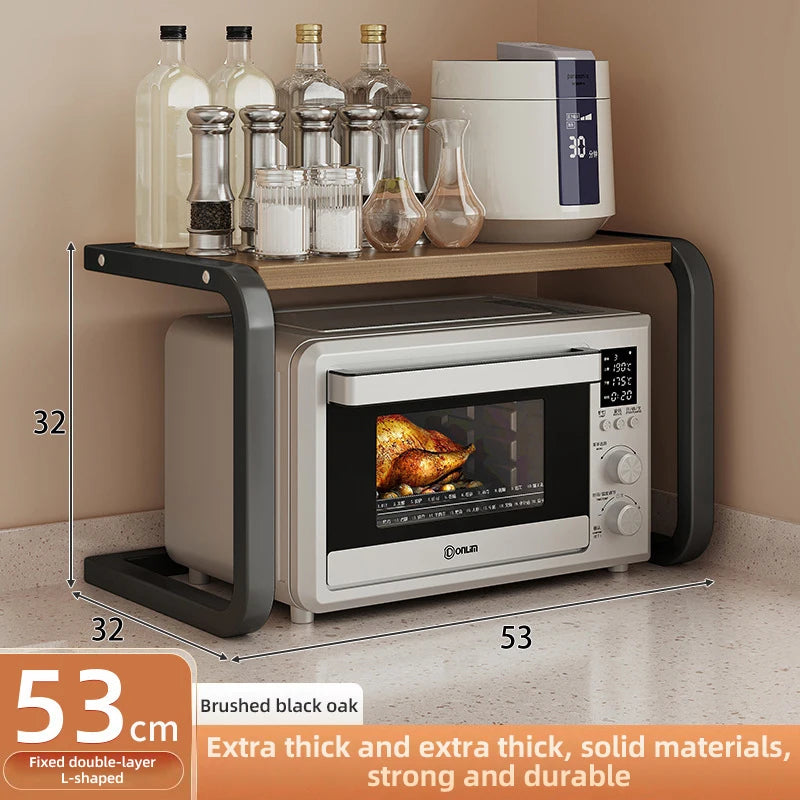 2/3Layer Microwave Rack  Pot Racks Household Multi-Layer Countertop Storage Oven Shelves Kitchen Seasoning Organizer Accessories