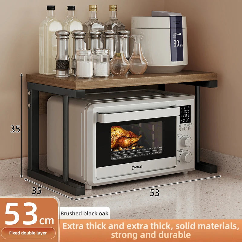 2/3Layer Microwave Rack  Pot Racks Household Multi-Layer Countertop Storage Oven Shelves Kitchen Seasoning Organizer Accessories