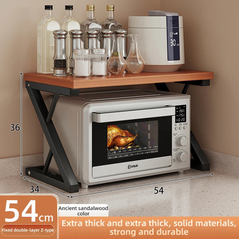 2/3Layer Microwave Rack  Pot Racks Household Multi-Layer Countertop Storage Oven Shelves Kitchen Seasoning Organizer Accessories