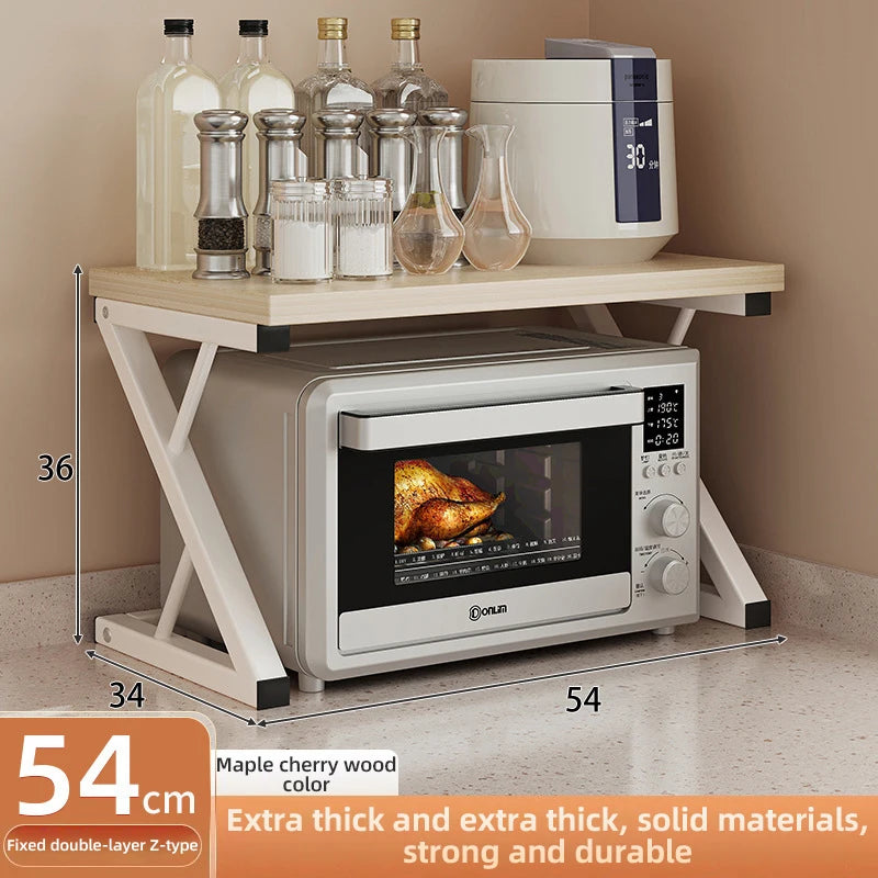 2/3Layer Microwave Rack  Pot Racks Household Multi-Layer Countertop Storage Oven Shelves Kitchen Seasoning Organizer Accessories