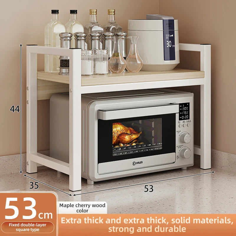 2/3Layer Microwave Rack  Pot Racks Household Multi-Layer Countertop Storage Oven Shelves Kitchen Seasoning Organizer Accessories