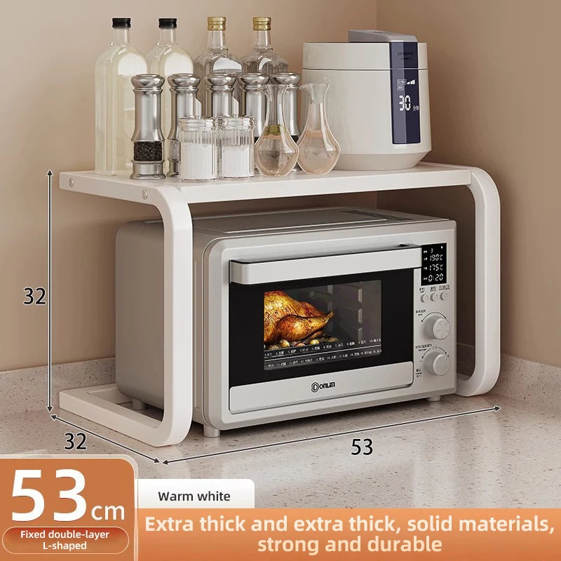 2/3Layer Microwave Rack  Pot Racks Household Multi-Layer Countertop Storage Oven Shelves Kitchen Seasoning Organizer Accessories