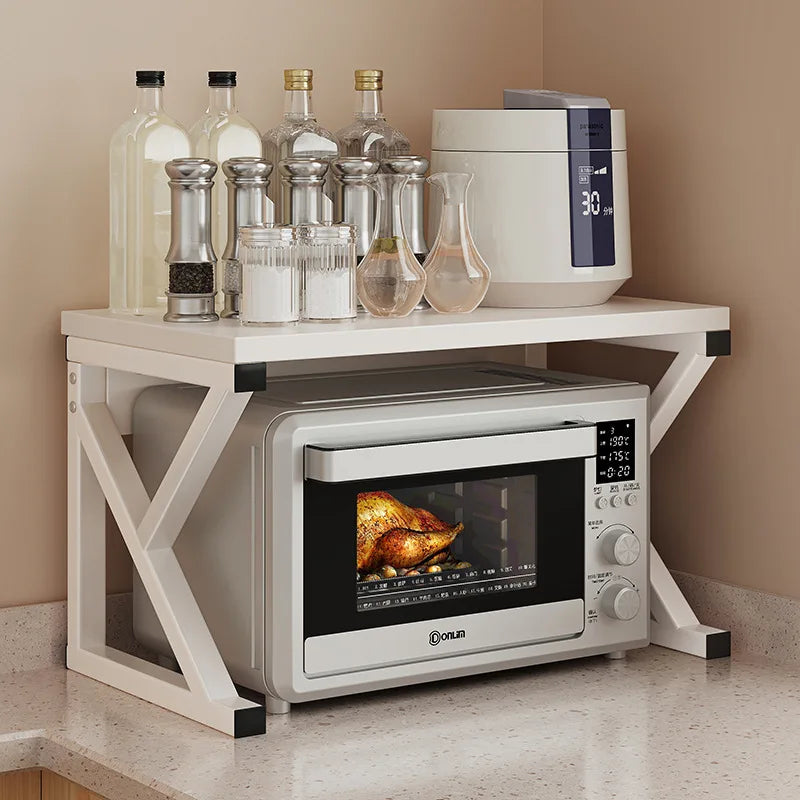 2/3Layer Microwave Rack  Pot Racks Household Multi-Layer Countertop Storage Oven Shelves Kitchen Seasoning Organizer Accessories