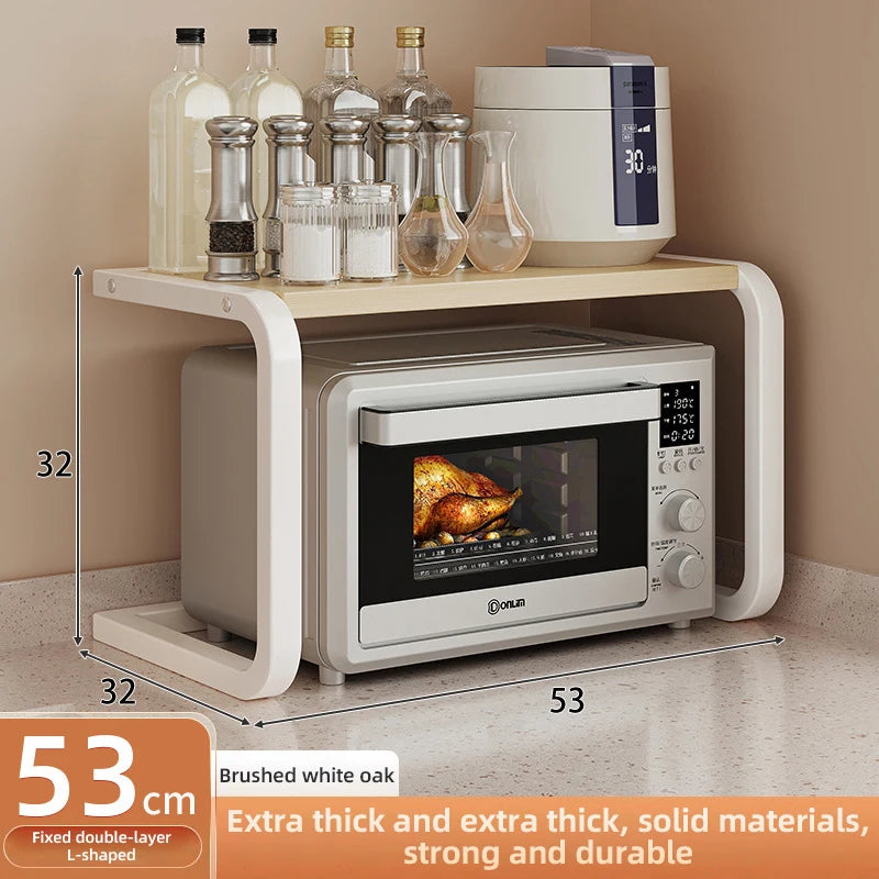 2/3Layer Microwave Rack  Pot Racks Household Multi-Layer Countertop Storage Oven Shelves Kitchen Seasoning Organizer Accessories