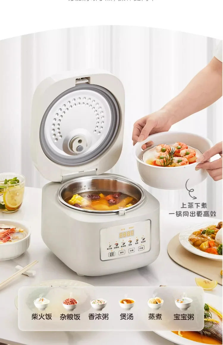 Rice cooker uncoated 3L household 0 coating 316 liner stainless steel small capacity rice cooker