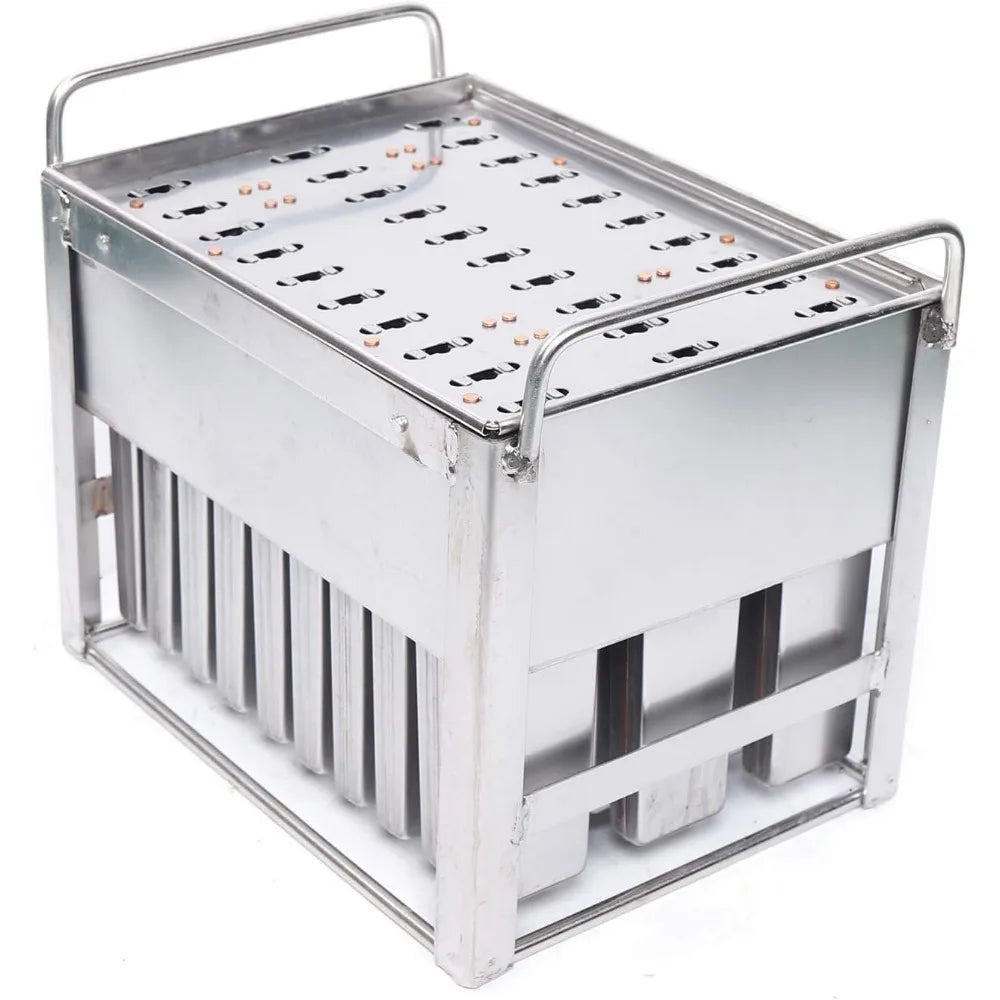 Stainless Steel Ice Lolly Popsicle Molds Kit Ice Pop Lolly Popsicle Ice Cream Stick Holder + Cleaning Brush