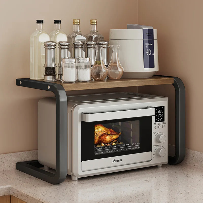 2/3Layer Microwave Rack  Pot Racks Household Multi-Layer Countertop Storage Oven Shelves Kitchen Seasoning Organizer Accessories