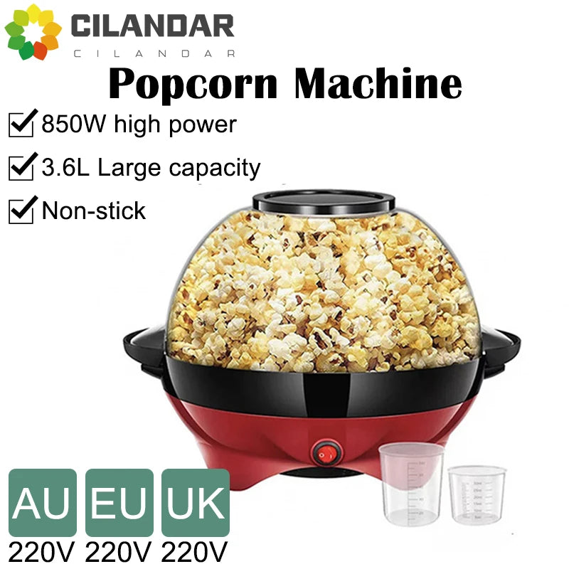 Household 850W electric popcorn machine automatic hot Pipoqueir machine Home-made Diy Popcorn Movie Snack Sonifer Popper