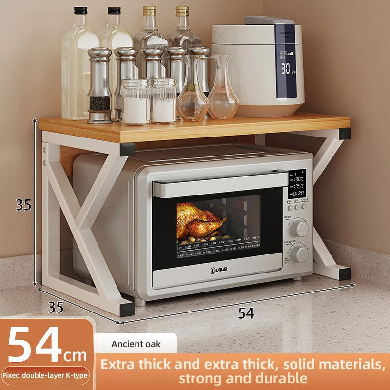 2/3Layer Microwave Rack  Pot Racks Household Multi-Layer Countertop Storage Oven Shelves Kitchen Seasoning Organizer Accessories