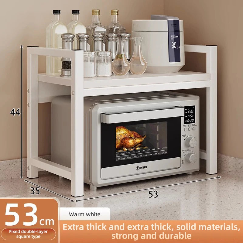 2/3Layer Microwave Rack  Pot Racks Household Multi-Layer Countertop Storage Oven Shelves Kitchen Seasoning Organizer Accessories