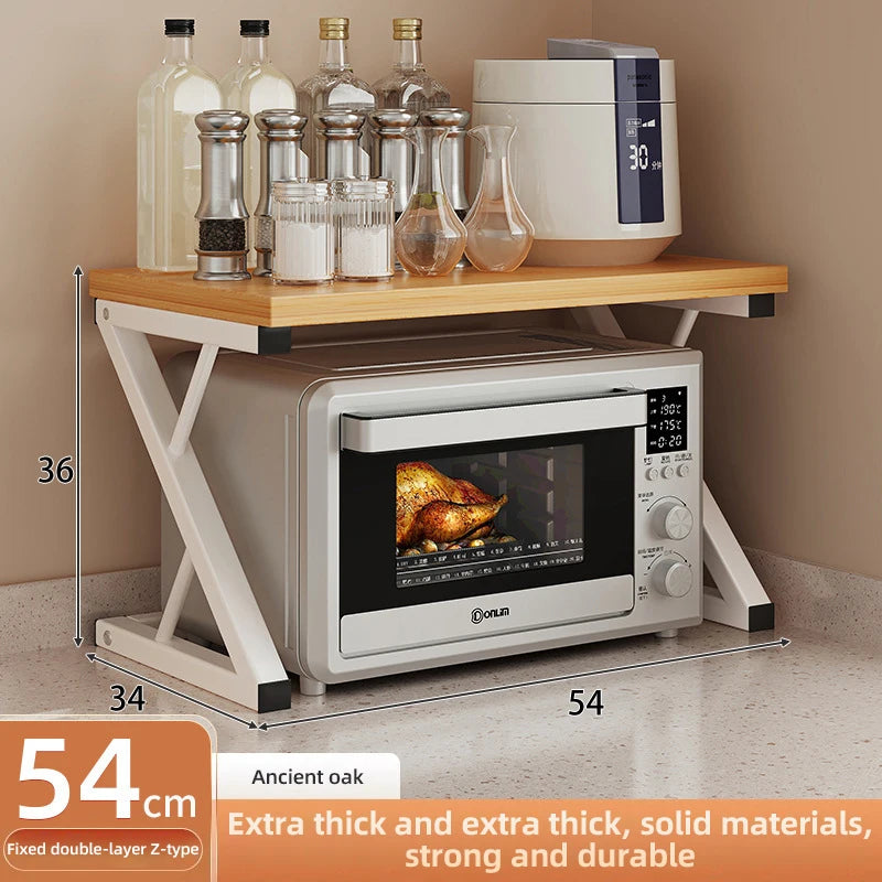 2/3Layer Microwave Rack  Pot Racks Household Multi-Layer Countertop Storage Oven Shelves Kitchen Seasoning Organizer Accessories