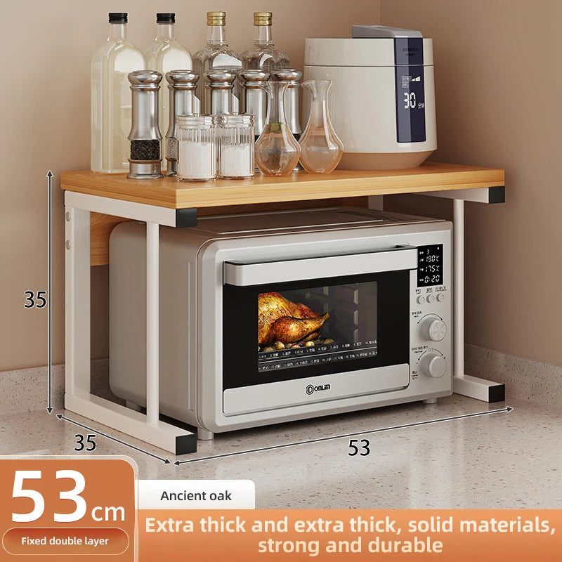 2/3Layer Microwave Rack  Pot Racks Household Multi-Layer Countertop Storage Oven Shelves Kitchen Seasoning Organizer Accessories