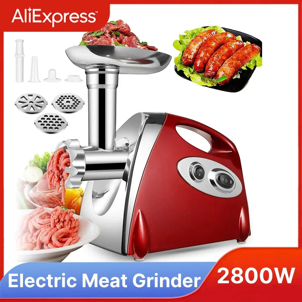 Electric Meat Grinder Powerful Heavy Duty Meat  Mincer filler Sausage Grinder Stainless Steel Food Processor Sausage Stuffer