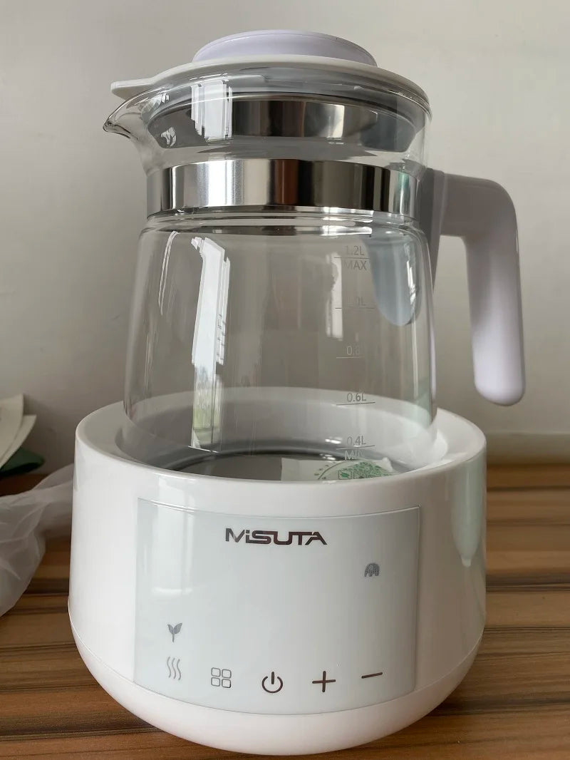1.2L Temperature Control Electric Kettle Infant Thermostatic Milk Regulator Smart Boiling Kettle Glass Health Pot Multifunctiona
