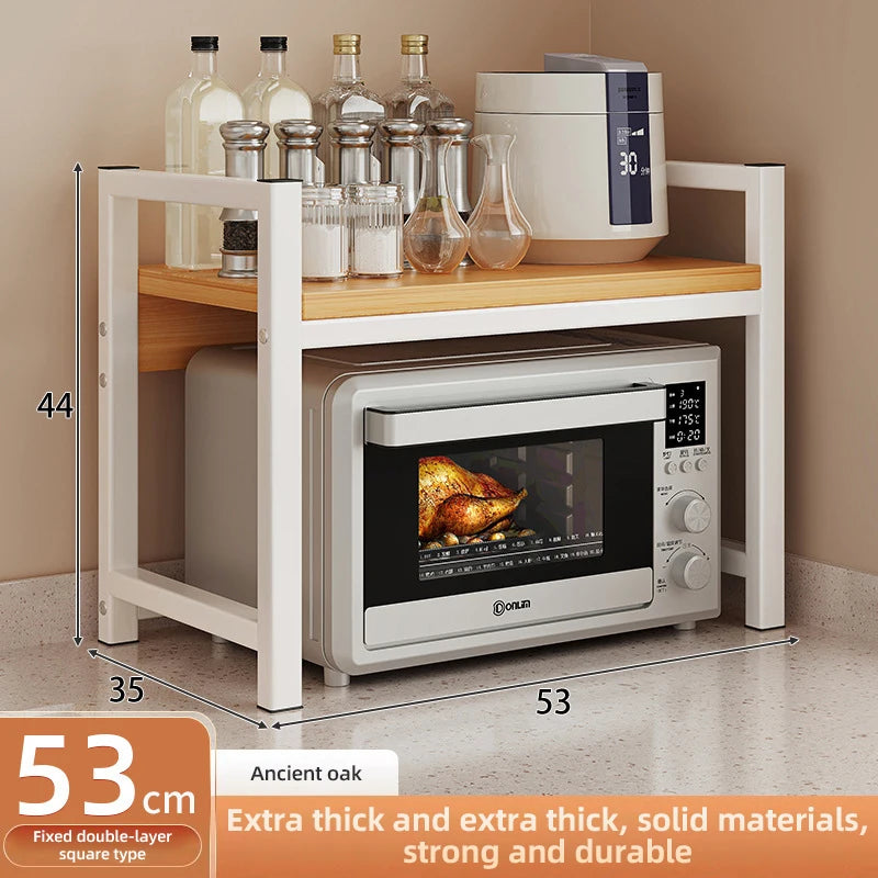 2/3Layer Microwave Rack  Pot Racks Household Multi-Layer Countertop Storage Oven Shelves Kitchen Seasoning Organizer Accessories