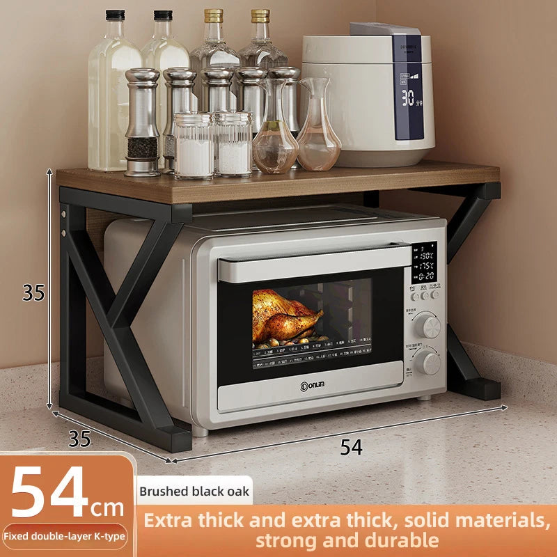 2/3Layer Microwave Rack  Pot Racks Household Multi-Layer Countertop Storage Oven Shelves Kitchen Seasoning Organizer Accessories