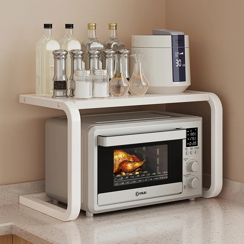 2/3Layer Microwave Rack  Pot Racks Household Multi-Layer Countertop Storage Oven Shelves Kitchen Seasoning Organizer Accessories