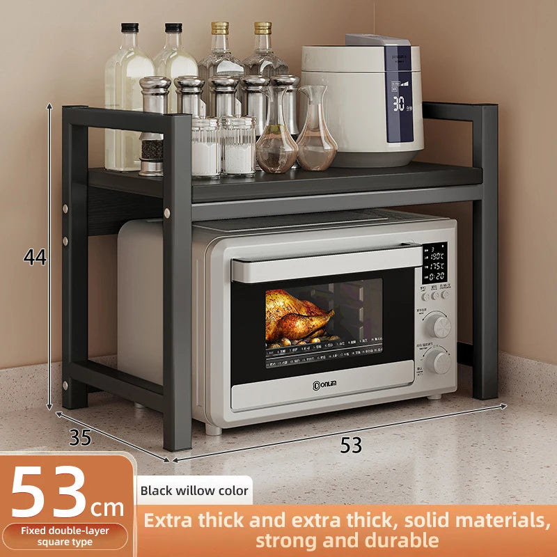 2/3Layer Microwave Rack  Pot Racks Household Multi-Layer Countertop Storage Oven Shelves Kitchen Seasoning Organizer Accessories