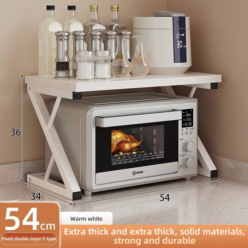 2/3Layer Microwave Rack  Pot Racks Household Multi-Layer Countertop Storage Oven Shelves Kitchen Seasoning Organizer Accessories